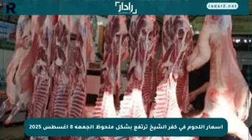 أسعار اللحوم في كفر الشيخ ترتفع بشكل ملحوظ الجمعة 8 أغسطس 2025